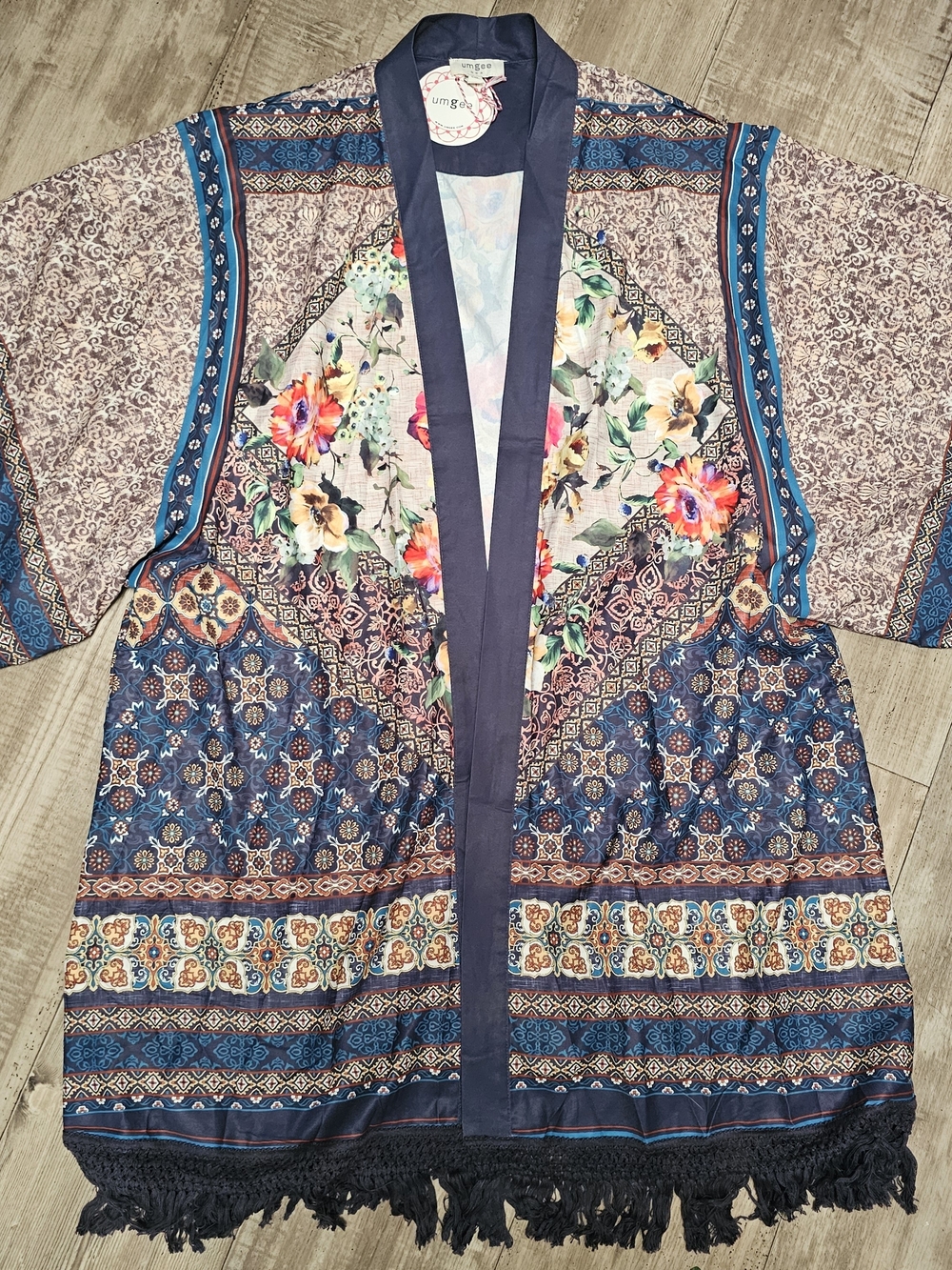 Umgee Floral & Geometric Open Kimono